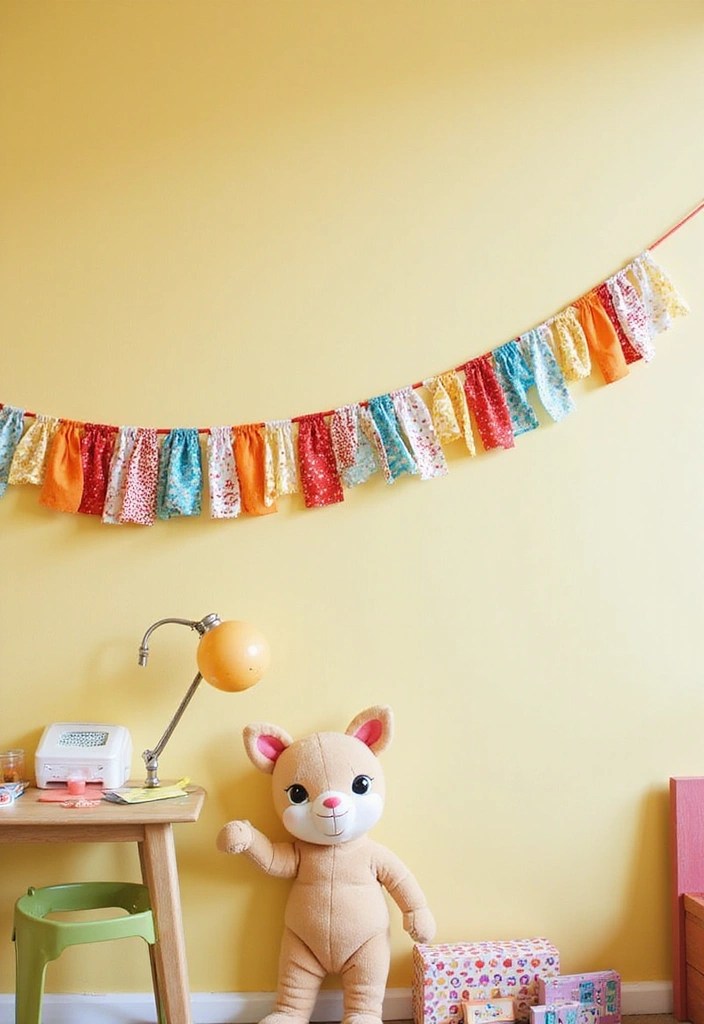 30 DIY Home Decor Projects That Are Shockingly Simple (Even Your Kids Can Do #12!) - 13. Fabric Scrap Garland