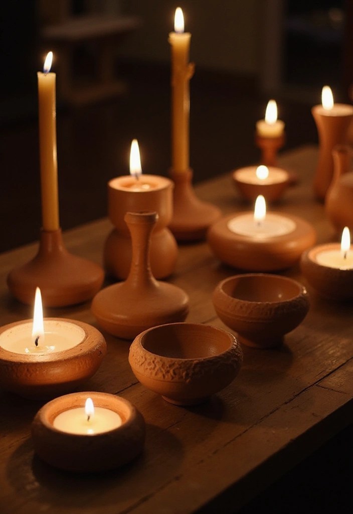 30 DIY Home Decor Projects That Are Shockingly Simple (Even Your Kids Can Do #12!) - 6. DIY Candle Holders from Clay